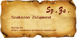 Szakszon Zsigmond névjegykártya