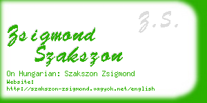 zsigmond szakszon business card